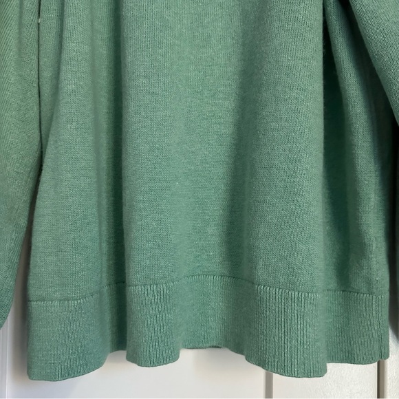 J Crew Cotton Cashmere Blend Green Sweater, Size Medium - Picture 5 of 9